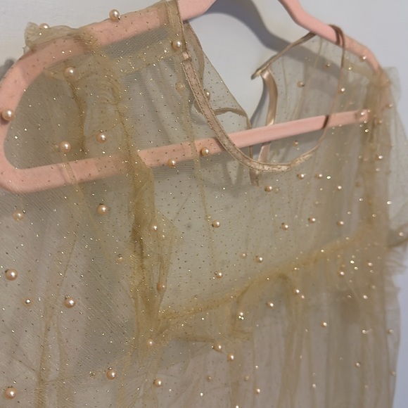 Gold and Pearl Sheer Top! - Picture 2 of 5